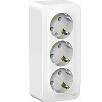 Розетка 3-м ОП Blanca 16А IP20 250В с заземл. без защ. шторок с изолир. пластиной бел. SchE BLNRA010, изображение 1