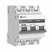 Автоматический выключатель 3P 63А (D) 6кА ВА 47-63 EKF PROxima, изображение 1