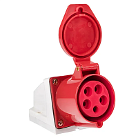 Розетка стационарная наружная 115 3Р+РЕ+N 16А 380В IP44 EKF PROxima, изображение 1