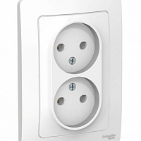 Розетка 2-м СП Blanca 16А IP20 250В без заземл. без защ. шторок бел. SchE BLNRS000021, изображение 1