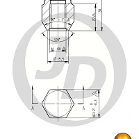 Гайка колесная (12 x 1,5 ключ 21 закрытая) Just Drive JEN0002, изображение 3