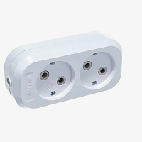 Smartbuy колодка 2 гн. 10А 250В (корпус АБС-пластик, белая) SBE-10-2-00-N, изображение 2