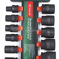 Набор головок ударных 1/2" 13пр (10,12-15,17,19,21,22,24,27,30,32мм)на пластик держателе Forsage, изображение 1