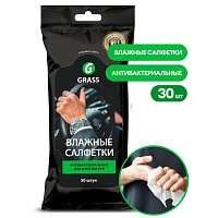 GRASS Влажные салфетки для очистки рук с антибактериальным эффектом (30шт/уп), изображение 3