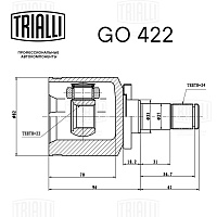 TRIALLI ШРУС внутренний (трипоидной конструкции) GO422, изображение 2