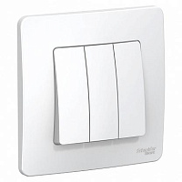 Выключатель 3-кл. СП Blanca 10А IP20 (сх. 1+1+1) 250В бел. SchE BLNVS100501, изображение 1