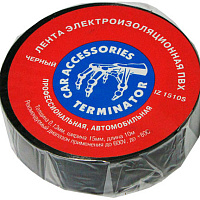 Terminator , изолента черная ПВХ ,автомобильная, 0,13мм  19мм, 20м, изображение 2