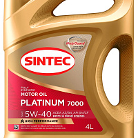 Масло моторное синтетическое Sintec Platinum 7000 5W-40 A3/B4 (4 л.), изображение 2