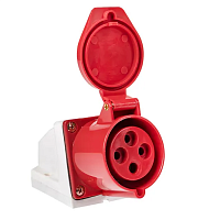 Розетка стационарная наружная 124 3Р+РЕ 32А 380В IP44 EKF PROxima, изображение 1