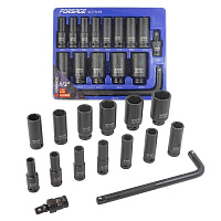Набор головок ударных 1/2" 15пр Forsage, изображение 1