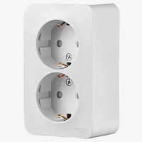 Розетка 2-м ОП Blanca 16А IP20 250В с заземл. без защ. шторок с изолир. пластиной бел. SchE BLNRA010, изображение 1