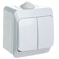Выключатель 2-кл. ОП Этюд 10А IP44 10AX бел. SchE BA10-042B, изображение 2