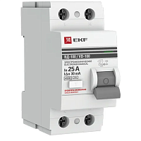 Устройство защитного отключения УЗО ВД-100 2P 25А/30мА (электромеханическое) EKF PROxima, изображение 1