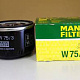 MANN Фильтр масляный W753