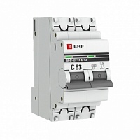 Автоматический выключатель 2P 63А (C) 4,5kA ВА 47-63 EKF PROxima, изображение 1