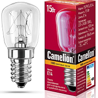 Camelion лампа накаливания для духовок (+300°) E14 15W 220V прозрачная 56x25 15/PT/CL/E14, изображение 1