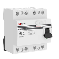 Устройство защитного отключения УЗО ВД-100 4P 25А/30мА (электромеханическое) EKF PROxima, изображение 1