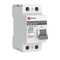 Устройство защитного отключения УЗО ВД-100 2P 63А/30мА (электромеханическое) EKF PROxima, изображение 1