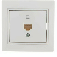 Розетка компьютерная 1-м СП Мира RJ45 бел./бел. LEZARD 701-0202-139, изображение 1