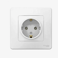 Розетка 1-м СП Blanca 16А IP20 250В с заземл. без защ. шторок бел. SchE BLNRS001011, изображение 1