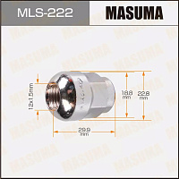 Гайка колесная (12 x 1,5 ключ 19 закрытая) Masuma MLS222, изображение 2