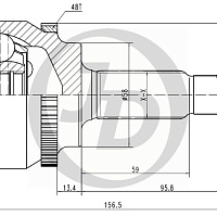 JUST DRIVE ШРУС внешний ABS (23X58X26) JCT0142A, изображение 2