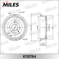 MILES Барабан тормозной K110764, изображение 2