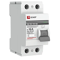 Устройство защитного отключения УЗО ВД-100 2P 16А/30мА (электромеханическое) EKF PROxima, изображение 1