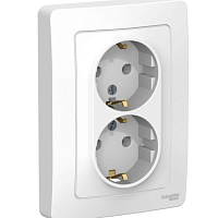 Розетка 2-м СП Blanca 16А IP20 250В с заземл. без защ. шторок бел. SchE BLNRS001021, изображение 1
