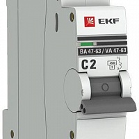 Автоматический выключатель 1Р 2А (С) 4,5 kA BA-47-63 EKF PROxima, изображение 1