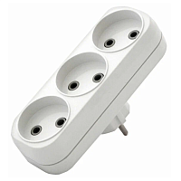 Разветвитель 3 гнезда без заземл. плоский 10А UNIVersal А203, изображение 1