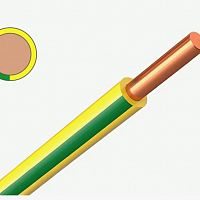 Провод марки ПВ1 1*6 желто-зеленый (КАМКАБЕЛЬ), изображение 1