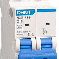 Выключатель автоматический модульный 2п C 16А 4.5кА NXB-63S (R) CHINT 296788, изображение 1