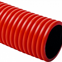 Гофратруба двустенная ПНД/ПВД d 50 с протяжкой с муфтой красная (уп.50м), изображение 1
