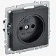 Розетка 1-м BRITE РС10-1-0-БрЧ 10А без заземл. без защ. шторок черн. IEK BR-R10-10-K02