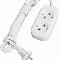 Удлинитель 2х2м без заземл. 10А IP20 Е-202 ПВС 2х0.75 UNIVersal  9631959, изображение 1