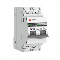 Автоматический выключатель 2P 40А (C) 4,5kA ВА 47-63 EKF PROxima, изображение 1