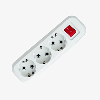Smartbuy колодка 3 гн. 16А 250В (корпус АБС-пластик, белая, земля, выкл) SBE-16-3-00-ZS, изображение 2