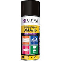 Ultima, черный глянцевый  RAL 9005 краска аэрозольная универсальная 520 мл, изображение 1