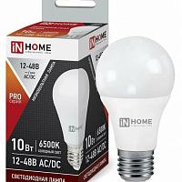 Лампа светодиодная LED-МО-PRO 10Вт 12-48В Е27 6500К 900Лм низковольтная IN HOME, изображение 1