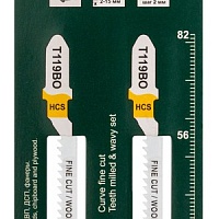 Полотна по дереву, HCS, фрезерованные, волнистые зубья, 82/56/2 мм (Т119ВО), 2 шт., изображение 1