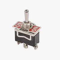 Выключатель клавишный круглый 250V 6A ON-OFF черный 36-2550, изображение 2