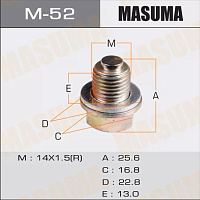 Masuma Болт маслосливной С МАГНИТОМ (M14x1.5) M52, изображение 3