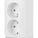 Розетка 2-м ОП Этюд 16А IP44 250В с заземл. защ. шторки бел. SchE PA16-244B
