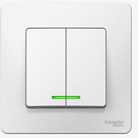 Выключатель 2-кл. СП Blanca 10А IP20 (сх. 5) 250В с подсветкой бел. SchE BLNVS010511, изображение 2
