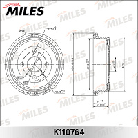 MILES Барабан тормозной K110764, изображение 3
