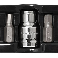 27203 Набор бит HEX с битодержателем,7пр.1/2"(L:30мм;4, 5, 6, 8,10,12мм), в ложементе, изображение 1